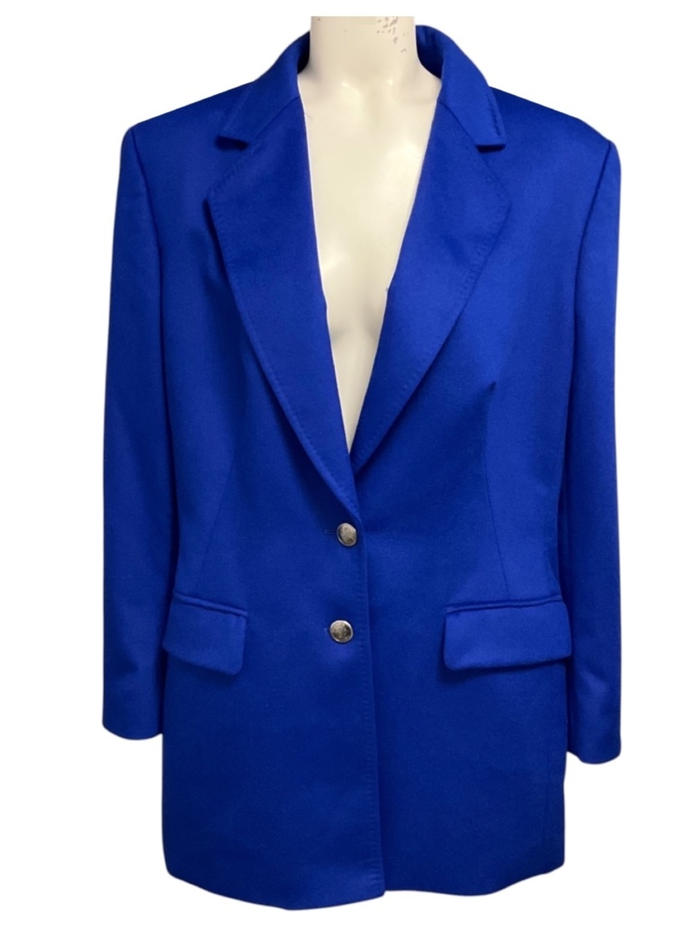 ESCADA COBALT BLUE TWO BUTTON ANGORA BLAZER